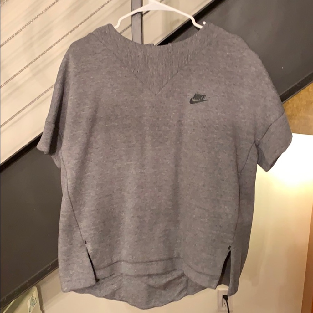 Nike gray short sleeve hoodie